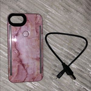 Lumee Duo Pink Marble Case for iPhone 7